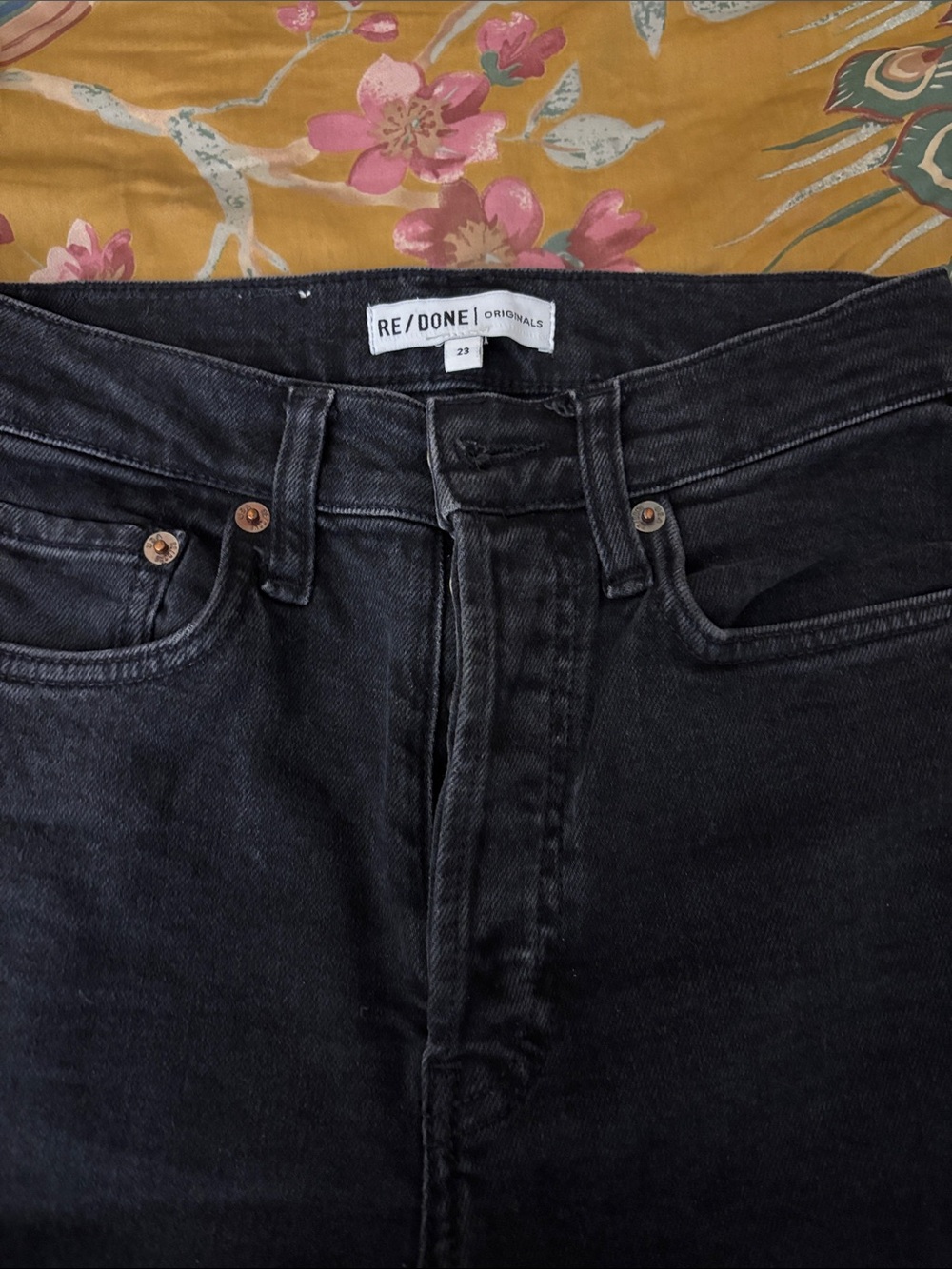 Re/Done women's Black Straight Jeans